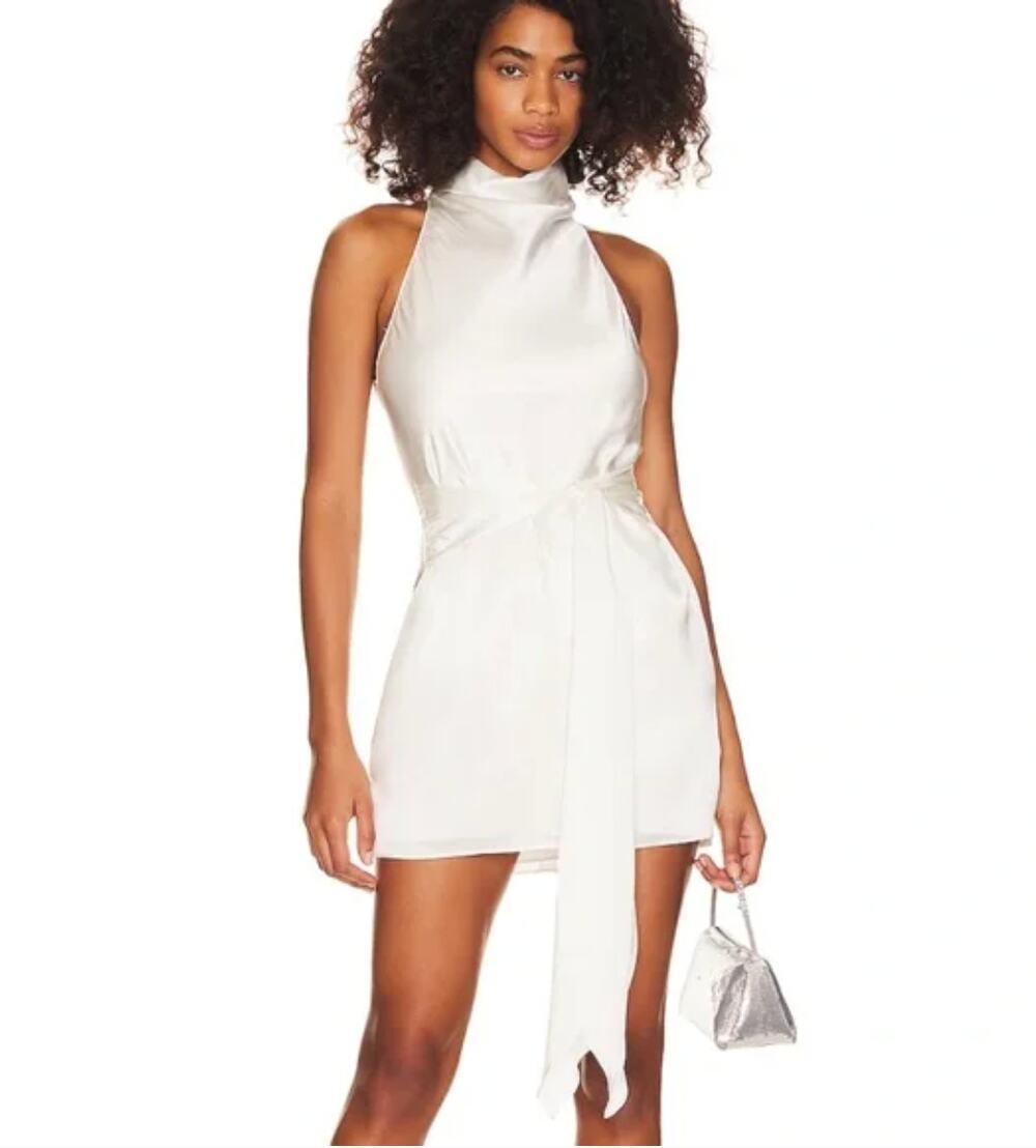 Amanda Uprichard Sandrine Silk Mini Dress Formal Bridal Cocktail Hoco Party S